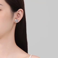 Bông Tai ESME ESES0061 Kim Cương Đá Moissanite Bạc 925 Xi Kim 5 lớp