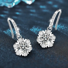 Bông Tai ESME ESXEZ042 Kim Cương Đá Moissanite Bạc 925 Xi Kim 5 lớp