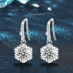 Bông Tai ESME ESXEZ042 Kim Cương Đá Moissanite Bạc 925 Xi Kim 5 lớp