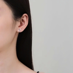 Bông Tai ESME ESES0064 Kim Cương Đá Moissanite Bạc 925 Xi Kim 5 lớp