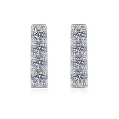 Bông Tai ESME ESES0064 Kim Cương Đá Moissanite Bạc 925 Xi Kim 5 lớp
