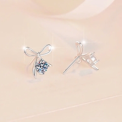 Bông Tai ESME ESES0065 Kim Cương Đá Moissanite Bạc 925 Xi Kim 5 lớp
