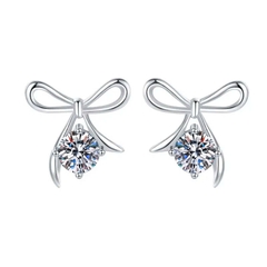 Bông Tai ESME ESES0065 Kim Cương Đá Moissanite Bạc 925 Xi Kim 5 lớp