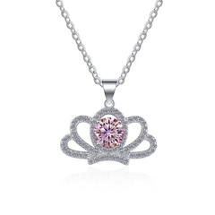 Dây Chuyền ESME ESHK039F Kim Cương Đá Moissanite Bạc 925 Xi Kim 5 lớp