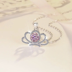 Dây Chuyền ESME ESHK039F Kim Cương Đá Moissanite Bạc 925 Xi Kim 5 lớp