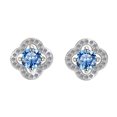 Bông Tai ESME ESES008C Kim Cương Đá Moissanite Bạc 925 Xi Kim 5 lớp