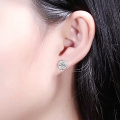 Bông Tai ESME ESES009C Kim Cương Đá Moissanite Bạc 925 Xi Kim 5 lớp