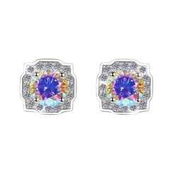 Bông Tai ESME ESES009C Kim Cương Đá Moissanite Bạc 925 Xi Kim 5 lớp