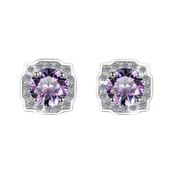 Bông Tai ESME ESES009C Kim Cương Đá Moissanite Bạc 925 Xi Kim 5 lớp