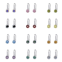 Bông Tai ESME ESES002C Kim Cương Đá Moissanite Bạc 925 Xi Kim 5 lớp
