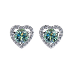 Bông Tai ESME ESES001C Kim Cương Đá Moissanite Bạc 925 Xi Kim 5 lớp