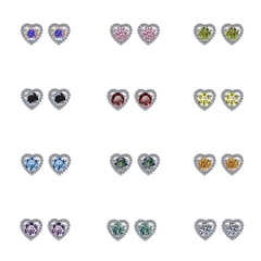 Bông Tai ESME ESES001C Kim Cương Đá Moissanite Bạc 925 Xi Kim 5 lớp