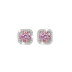 Bông Tai ESME ESES006C Kim Cương Đá Moissanite Bạc 925 Xi Kim 5 lớp