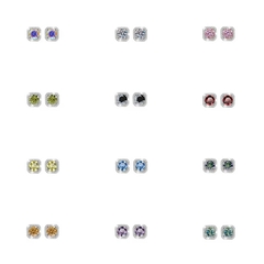 Bông Tai ESME ESES006C Kim Cương Đá Moissanite Bạc 925 Xi Kim 5 lớp