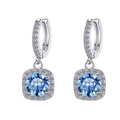 Bông Tai ESME ESES004C Kim Cương Đá Moissanite Bạc 925 Xi Kim 5 lớp