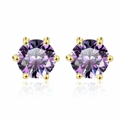 Bông Tai ESME ESES010C Kim Cương Đá Moissanite Bạc 925 Xi Kim 5 lớp