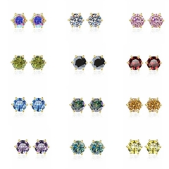 Bông Tai ESME ESES010C Kim Cương Đá Moissanite Bạc 925 Xi Kim 5 lớp