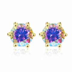 Bông Tai ESME ESES010C Kim Cương Đá Moissanite Bạc 925 Xi Kim 5 lớp