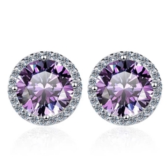 Bông Tai ESME ESES011C Kim Cương Đá Moissanite Bạc 925 Xi Kim 5 lớp