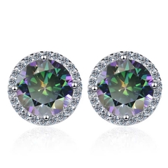 Bông Tai ESME ESES011C Kim Cương Đá Moissanite Bạc 925 Xi Kim 5 lớp