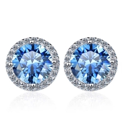 Bông Tai ESME ESES011C Kim Cương Đá Moissanite Bạc 925 Xi Kim 5 lớp