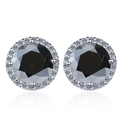 Bông Tai ESME ESES011C Kim Cương Đá Moissanite Bạc 925 Xi Kim 5 lớp