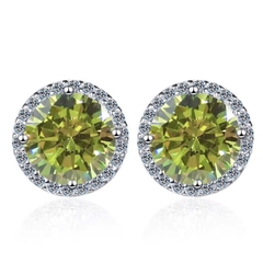 Bông Tai ESME ESES011C Kim Cương Đá Moissanite Bạc 925 Xi Kim 5 lớp