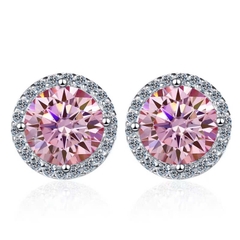 Bông Tai ESME ESES011C Kim Cương Đá Moissanite Bạc 925 Xi Kim 5 lớp