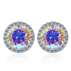 Bông Tai ESME ESES011C Kim Cương Đá Moissanite Bạc 925 Xi Kim 5 lớp