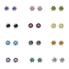 Bông Tai ESME ESES013C Kim Cương Đá Moissanite Bạc 925 Xi Kim 5 lớp