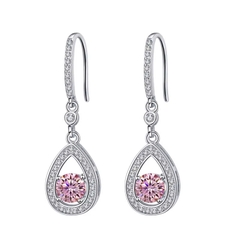 Bông Tai ESME ESES014C Kim Cương Đá Moissanite Bạc 925 Xi Kim 5 lớp