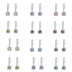 Bông Tai ESME ESES015C Kim Cương Đá Moissanite Bạc 925 Xi Kim 5 lớp