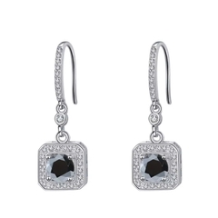 Bông Tai ESME ESES015C Kim Cương Đá Moissanite Bạc 925 Xi Kim 5 lớp