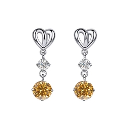 Bông Tai ESME ESES017C Kim Cương Đá Moissanite Bạc 925 Xi Kim 5 lớp