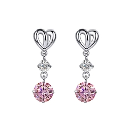 Bông Tai ESME ESES017C Kim Cương Đá Moissanite Bạc 925 Xi Kim 5 lớp