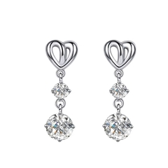 Bông Tai ESME ESES017C Kim Cương Đá Moissanite Bạc 925 Xi Kim 5 lớp