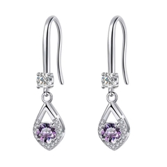 Bông Tai ESME ESES020C Kim Cương Đá Moissanite Bạc 925 Xi Kim 5 lớp