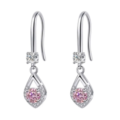 Bông Tai ESME ESES020C Kim Cương Đá Moissanite Bạc 925 Xi Kim 5 lớp