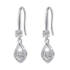 Bông Tai ESME ESES020C Kim Cương Đá Moissanite Bạc 925 Xi Kim 5 lớp