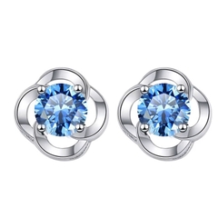 Bông Tai ESME ESES021C Kim Cương Đá Moissanite Bạc 925 Xi Kim 5 lớp