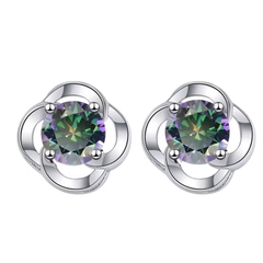 Bông Tai ESME ESES021C Kim Cương Đá Moissanite Bạc 925 Xi Kim 5 lớp