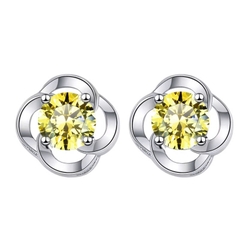 Bông Tai ESME ESES021C Kim Cương Đá Moissanite Bạc 925 Xi Kim 5 lớp