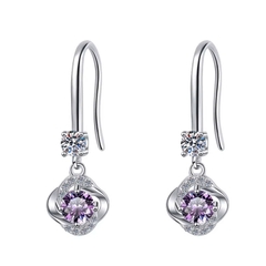 Bông Tai ESME ESES025C Kim Cương Đá Moissanite Bạc 925 Xi Kim 5 lớp