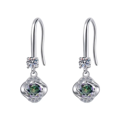 Bông Tai ESME ESES025C Kim Cương Đá Moissanite Bạc 925 Xi Kim 5 lớp