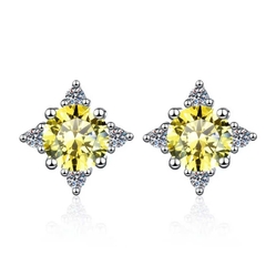 Bông Tai ESME ESES031C Kim Cương Đá Moissanite Bạc 925 Xi Kim 5 lớp