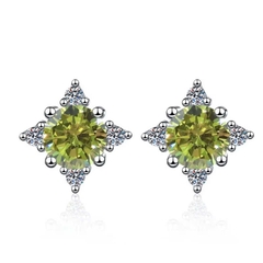 Bông Tai ESME ESES031C Kim Cương Đá Moissanite Bạc 925 Xi Kim 5 lớp