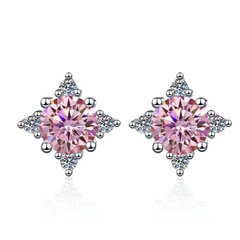 Bông Tai ESME ESES031C Kim Cương Đá Moissanite Bạc 925 Xi Kim 5 lớp