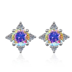 Bông Tai ESME ESES031C Kim Cương Đá Moissanite Bạc 925 Xi Kim 5 lớp