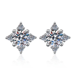 Bông Tai ESME ESES031C Kim Cương Đá Moissanite Bạc 925 Xi Kim 5 lớp