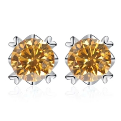 Bông Tai ESME ESES032C Kim Cương Đá Moissanite Bạc 925 Xi Kim 5 lớp